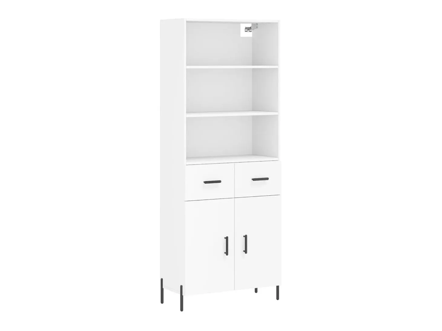 Aparador alto madera contrachapada blanco 69,5x34x180 cm ES59695