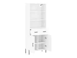 Aparador alto madera contrachapada blanco 69,5x34x180 cm ES59695