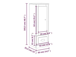 Aparador alto madera contrachapada roble Sonoma 36x35,5x103,5cm