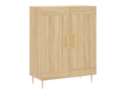Aparador alto madera contrachapada color roble 69,5x34x180 cm