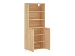 Aparador alto madera contrachapada color roble 69,5x34x180 cm