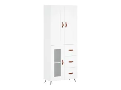 Aparador alto madera contrachapada blanco 69,5x34x180 cm ES53794