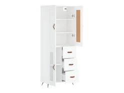 Aparador alto madera contrachapada blanco 69,5x34x180 cm ES53794