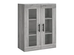 Aparador alto madera contrachapada gris sonoma 69,5x34x180 cm