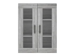 Aparador alto madera contrachapada gris sonoma 69,5x34x180 cm