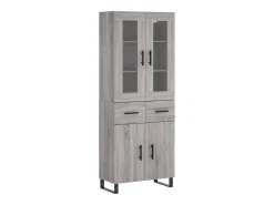 Aparador alto madera contrachapada gris sonoma 69,5x34x180 cm