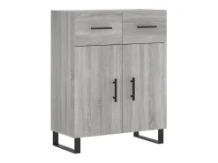 Aparador alto madera contrachapada gris sonoma 69,5x34x180 cm