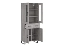 Aparador alto madera contrachapada gris sonoma 69,5x34x180 cm