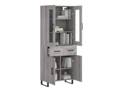 Aparador alto madera contrachapada gris sonoma 69,5x34x180 cm