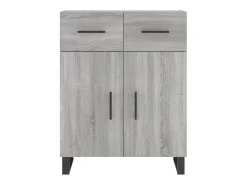 Aparador alto madera contrachapada gris sonoma 69,5x34x180 cm