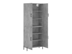 Aparador alto madera contrachapada gris hormigón 69,5x34x180 cm ES69568