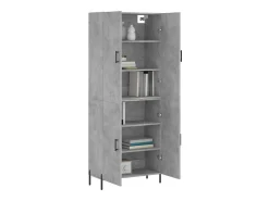 Aparador alto madera contrachapada gris hormigón 69,5x34x180 cm ES69568