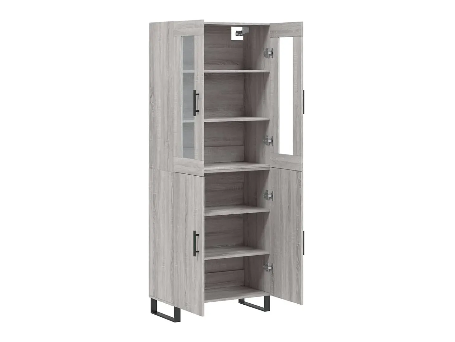 Aparador alto madera contrachapada gris sonoma 69,5x34x180 cm ES549183