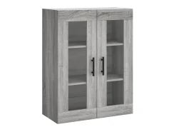 Aparador alto madera contrachapada gris sonoma 69,5x34x180 cm ES549183