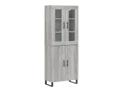 Aparador alto madera contrachapada gris sonoma 69,5x34x180 cm ES549183
