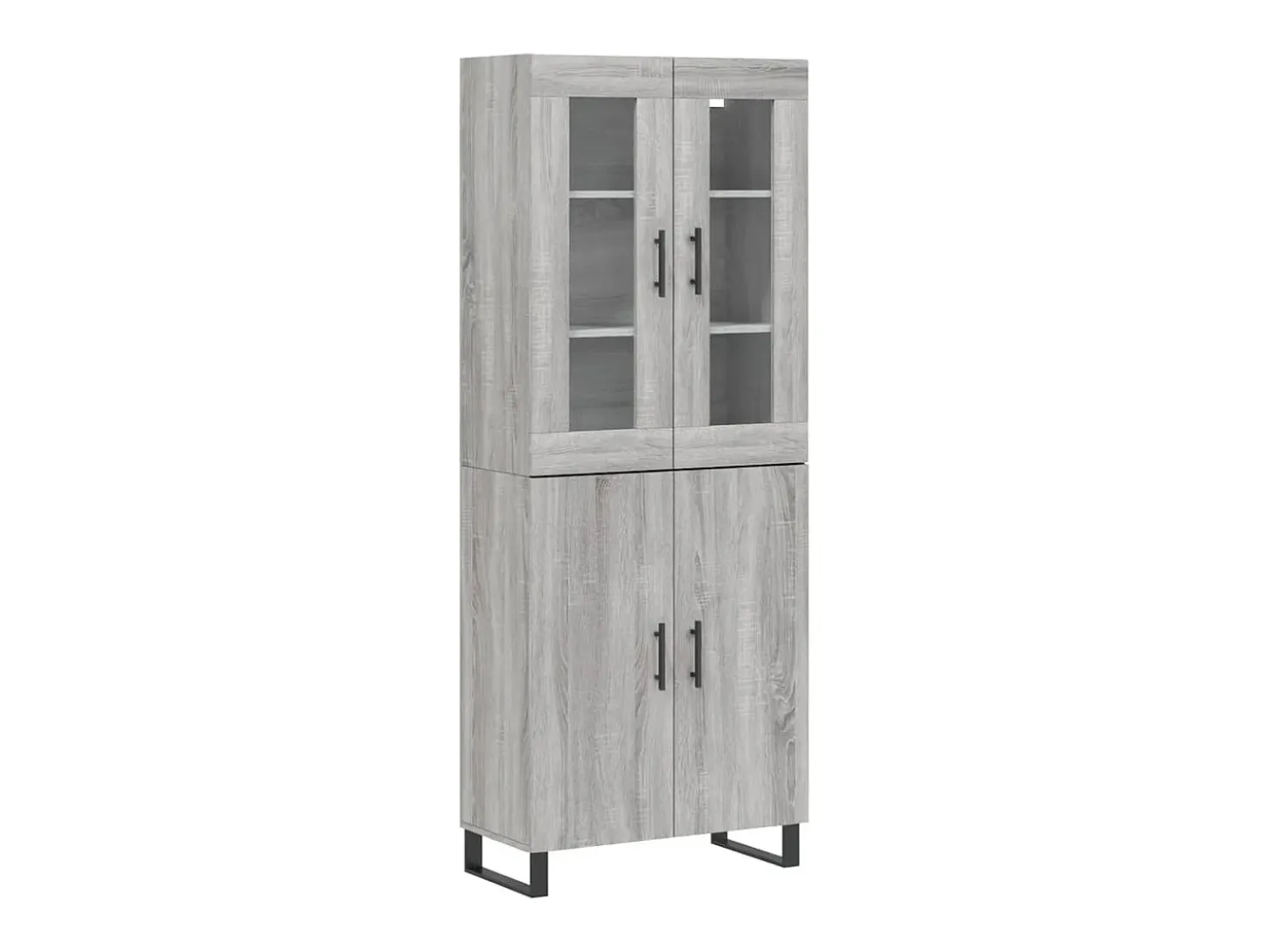 Aparador alto madera contrachapada gris sonoma 69,5x34x180 cm ES549183
