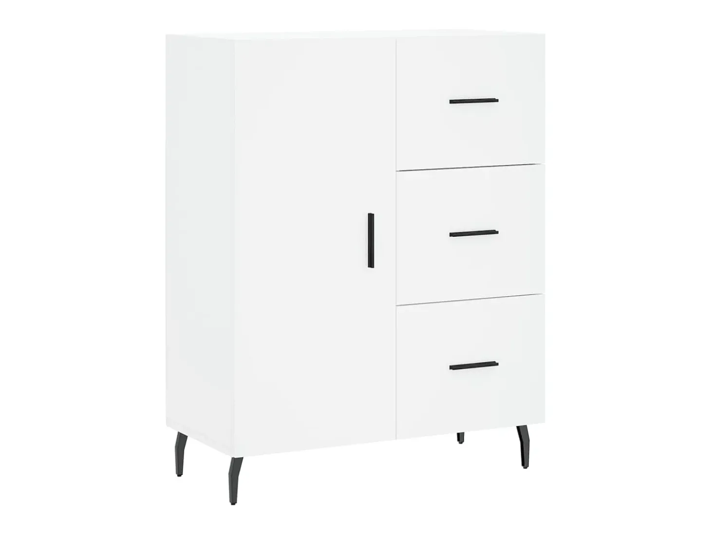 Aparador alto madera contrachapada blanco 69,5x34x180 cm