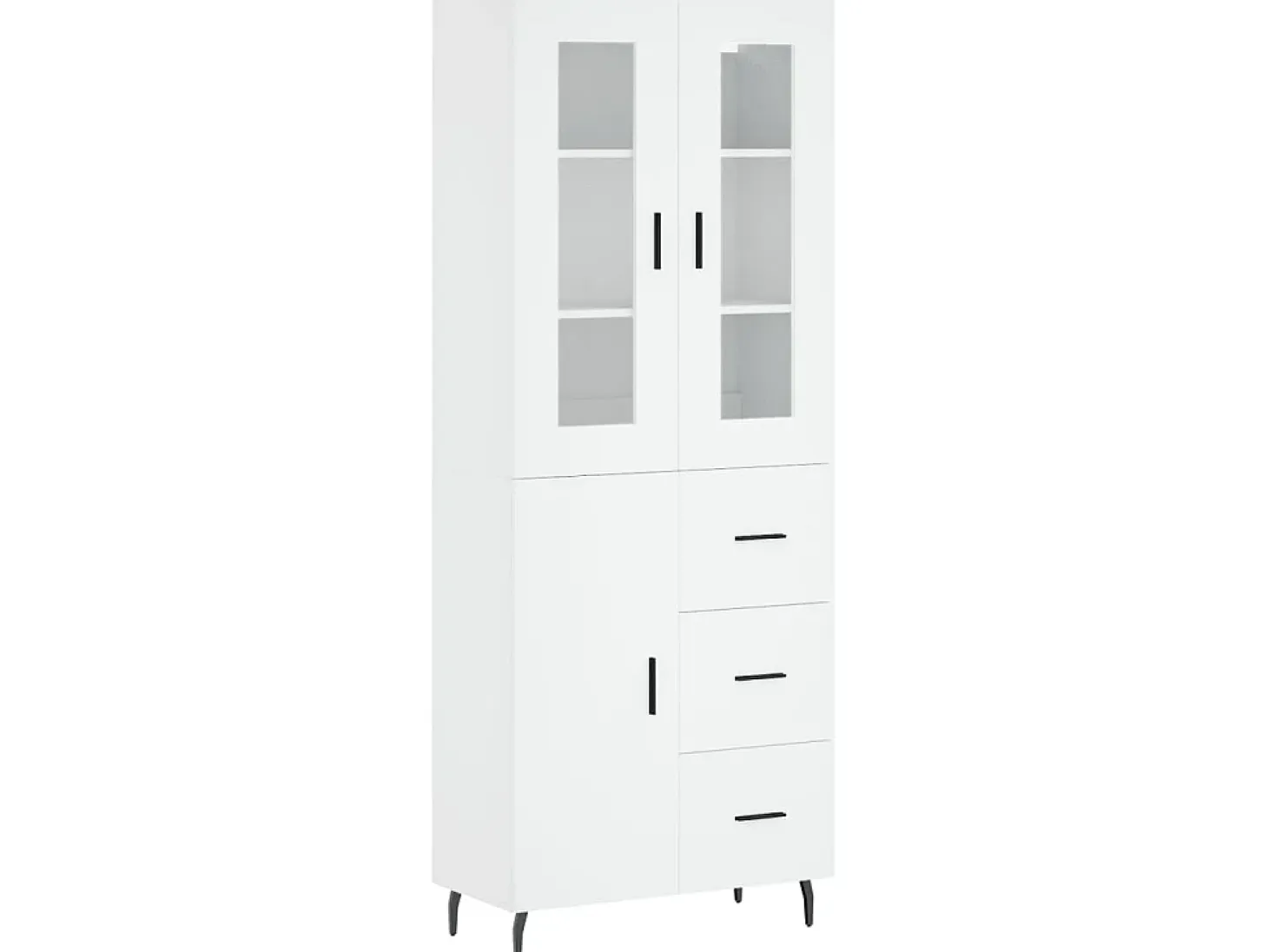 Aparador alto madera contrachapada blanco 69,5x34x180 cm