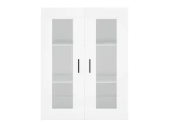 Aparador alto madera contrachapada blanco 69,5x34x180 cm