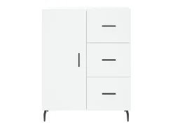 Aparador alto madera contrachapada blanco 69,5x34x180 cm