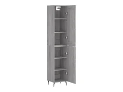 Aparador alto madera contrachapada gris Sonoma 34,5x34x180 cm