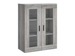 Aparador alto madera contrachapada gris sonoma 69,5x34x180 cm