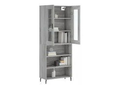 Aparador alto madera contrachapada gris sonoma 69,5x34x180 cm