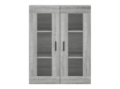 Aparador alto madera contrachapada gris sonoma 69,5x34x180 cm