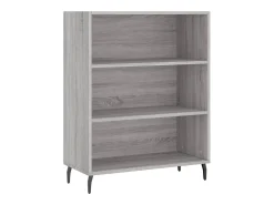 Aparador alto madera contrachapada gris sonoma 69,5x34x180 cm