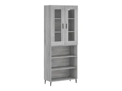 Aparador alto madera contrachapada gris sonoma 69,5x34x180 cm