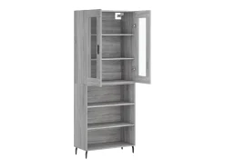 Aparador alto madera contrachapada gris sonoma 69,5x34x180 cm