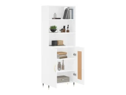 Aparador alto madera contrachapada blanco 69,5x34x180 cm ES44990