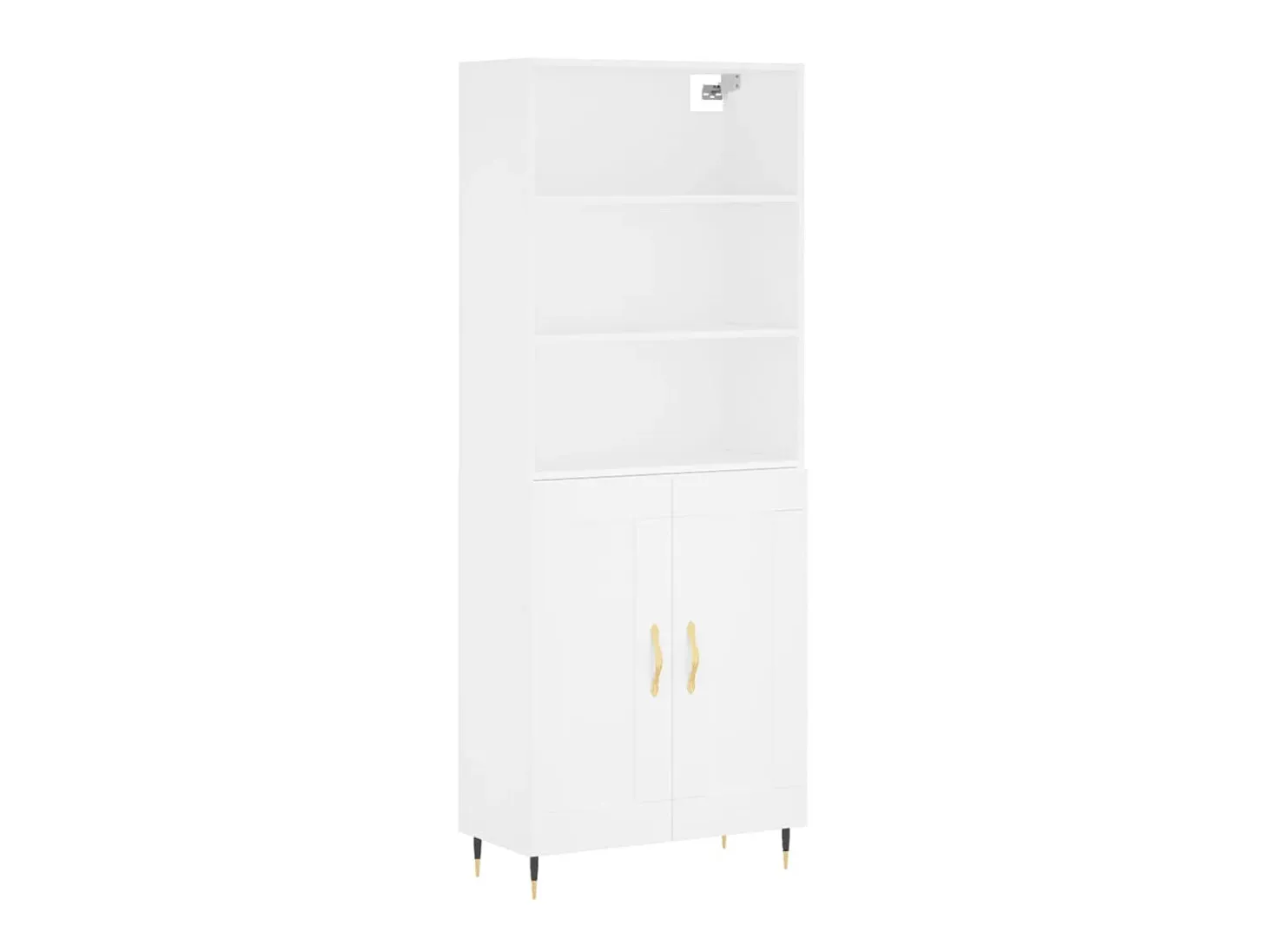 Aparador alto madera contrachapada blanco 69,5x34x180 cm ES44990