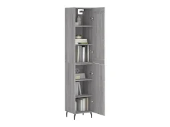 Aparador alto madera contrachapada gris Sonoma 34,5x34x180 cm ES45162
