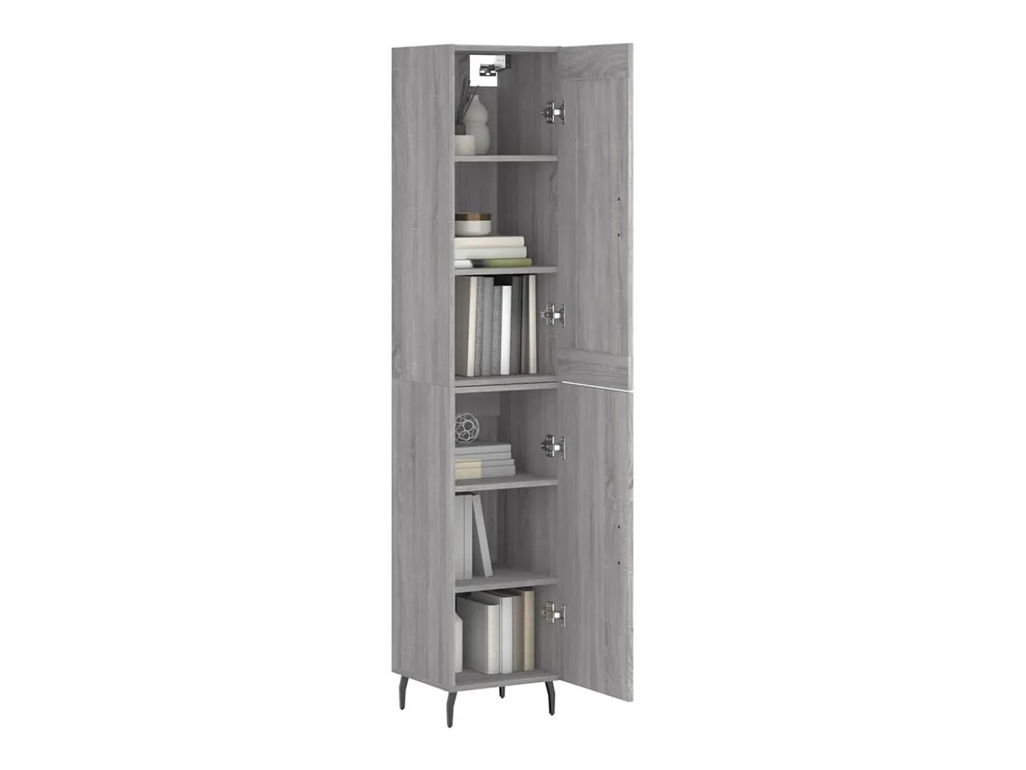 Aparador alto madera contrachapada gris Sonoma 34,5x34x180 cm ES45162