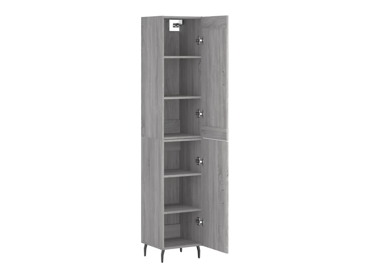 Aparador alto madera contrachapada gris Sonoma 34,5x34x180 cm ES45162