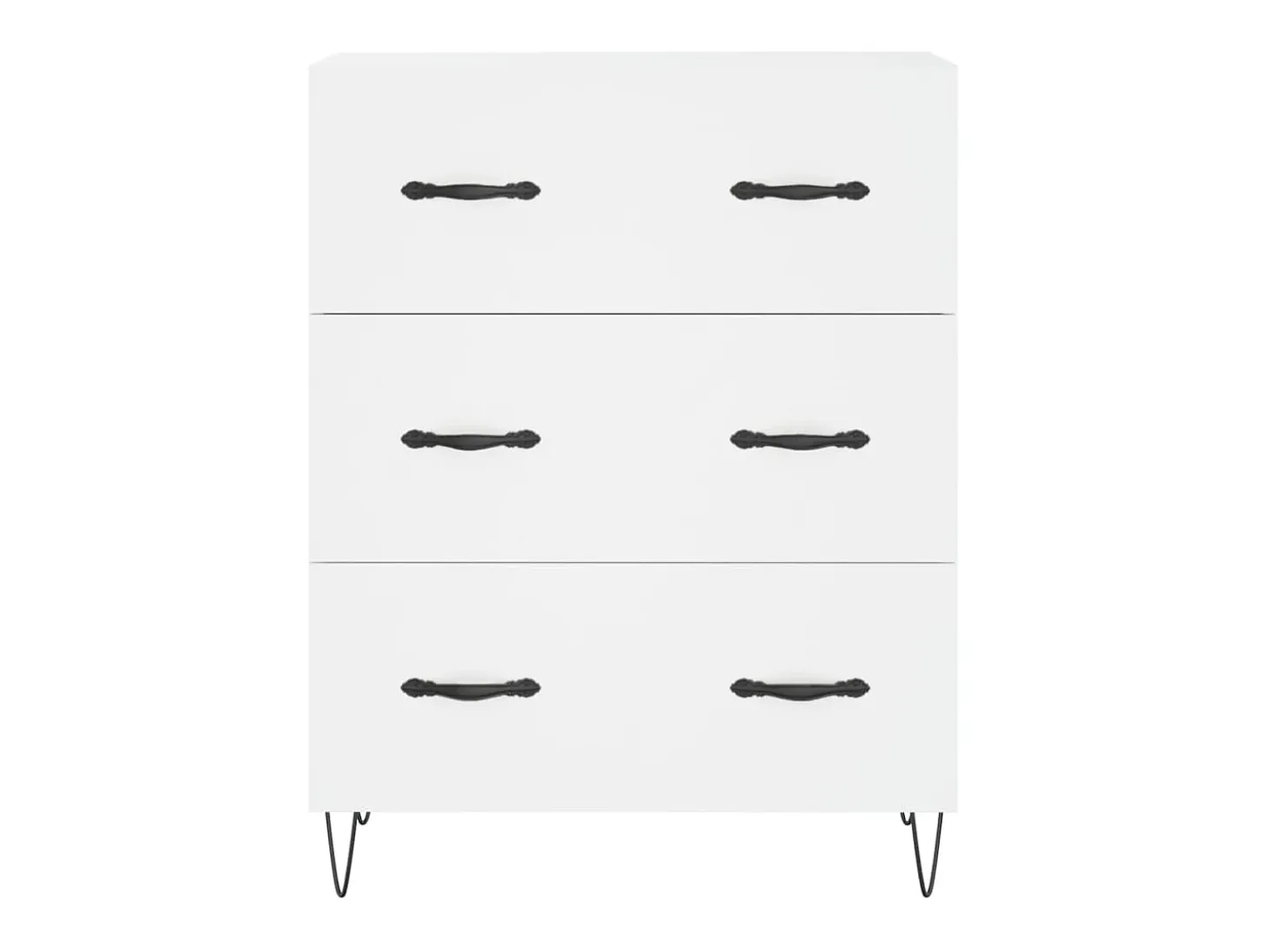 Aparador alto madera contrachapada blanco 69,5x34x180 cm