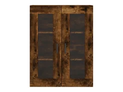 Aparador alto madera contrachapada roble ahumado 69,5x34x180 cm