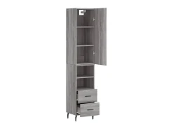 Aparador alto madera contrachapada gris Sonoma 34,5x34x180 cm ES65295