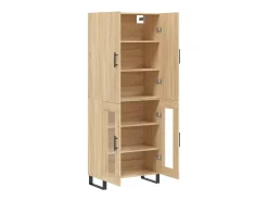 Aparador alto madera contrachapada color roble 69,5x34x180 cm