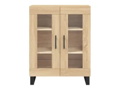 Aparador alto madera contrachapada color roble 69,5x34x180 cm