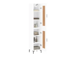 Aparador alto madera contrachapada blanco 34,5x34x180 cm ES88877