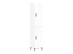 Aparador alto madera contrachapada blanco 34,5x34x180 cm ES88877