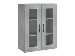 Aparador alto madera contrachapada gris hormigón 69,5x34x180 cm ES50541