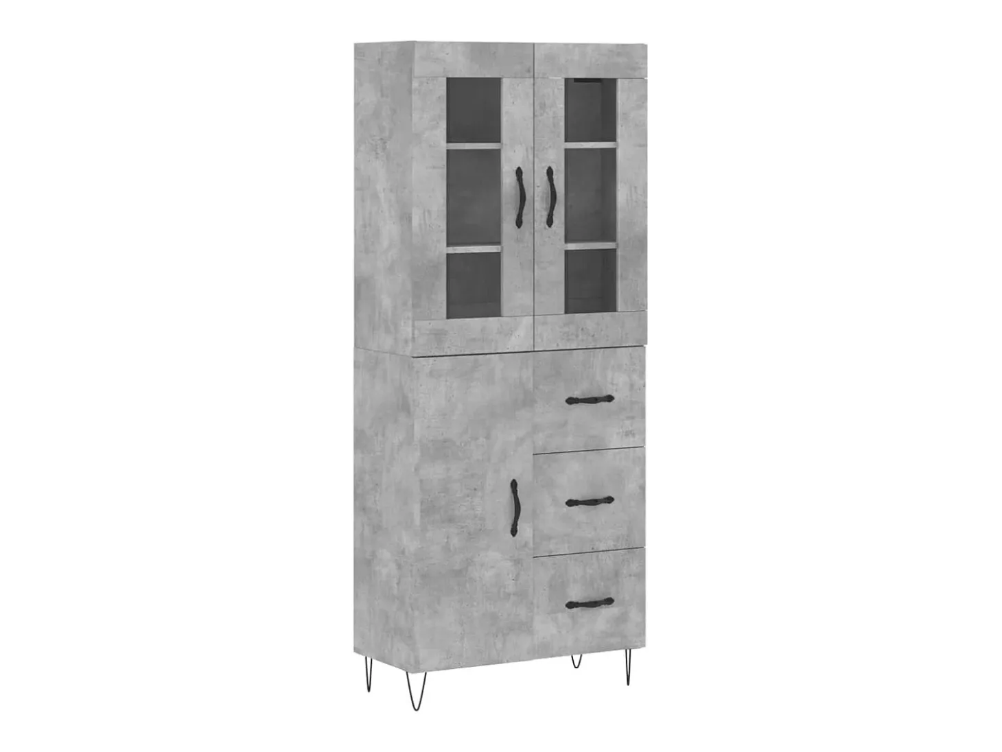 Aparador alto madera contrachapada gris hormigón 69,5x34x180 cm ES50541