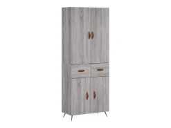 Aparador alto madera contrachapada gris sonoma 69,5x34x180 cm