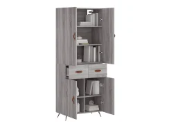 Aparador alto madera contrachapada gris sonoma 69,5x34x180 cm