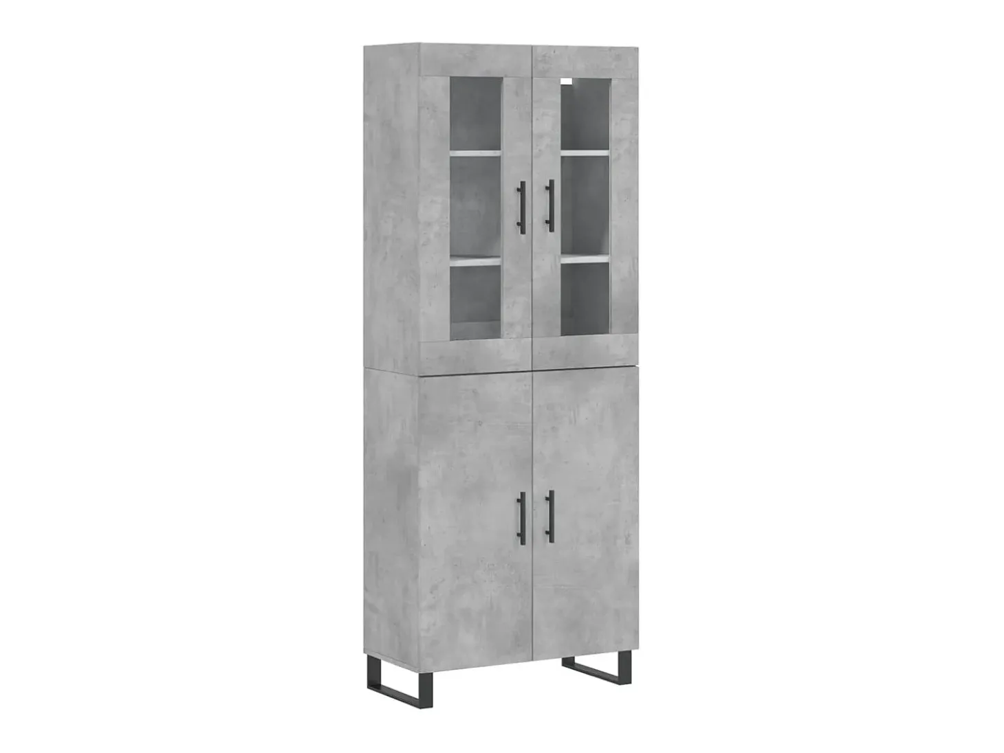 Aparador alto madera contrachapada gris hormigón 69,5x34x180 cm ES69168