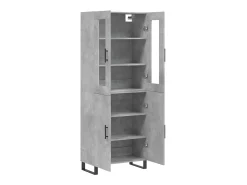 Aparador alto madera contrachapada gris hormigón 69,5x34x180 cm ES69168