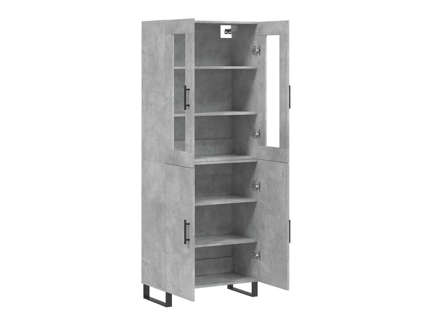 Aparador alto madera contrachapada gris hormigón 69,5x34x180 cm ES69168
